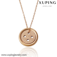 00052-18K or plaqué collier conceptions avec bouton pendentif pour petite amie